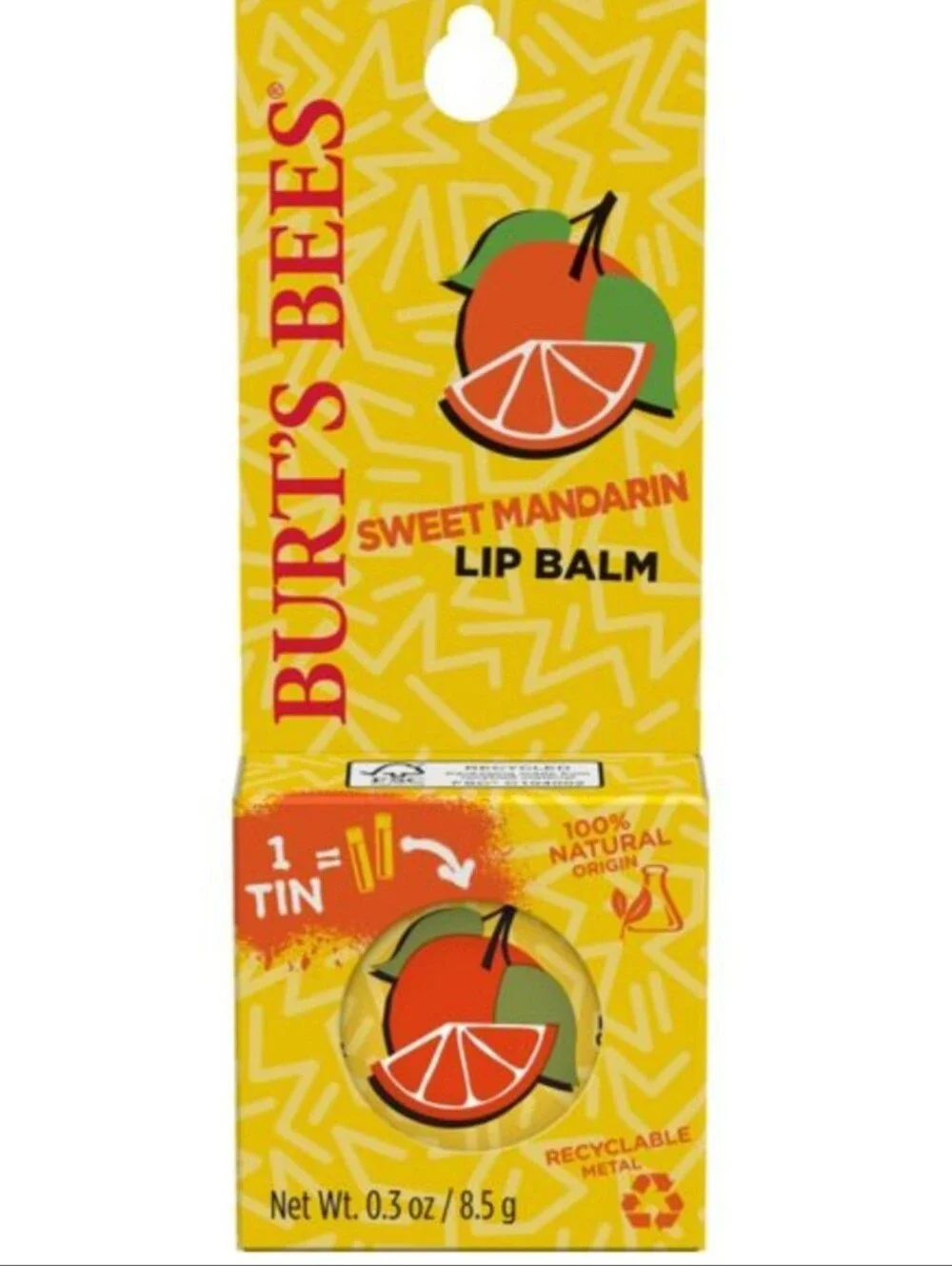 *LOT OF 6*Limited Edition Burt's Bees Sweet Mandarin Lip Balm Retro Tin RARE